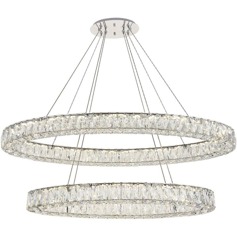 Monroe Chrome and Crystal LED Chandelier, 48-inch