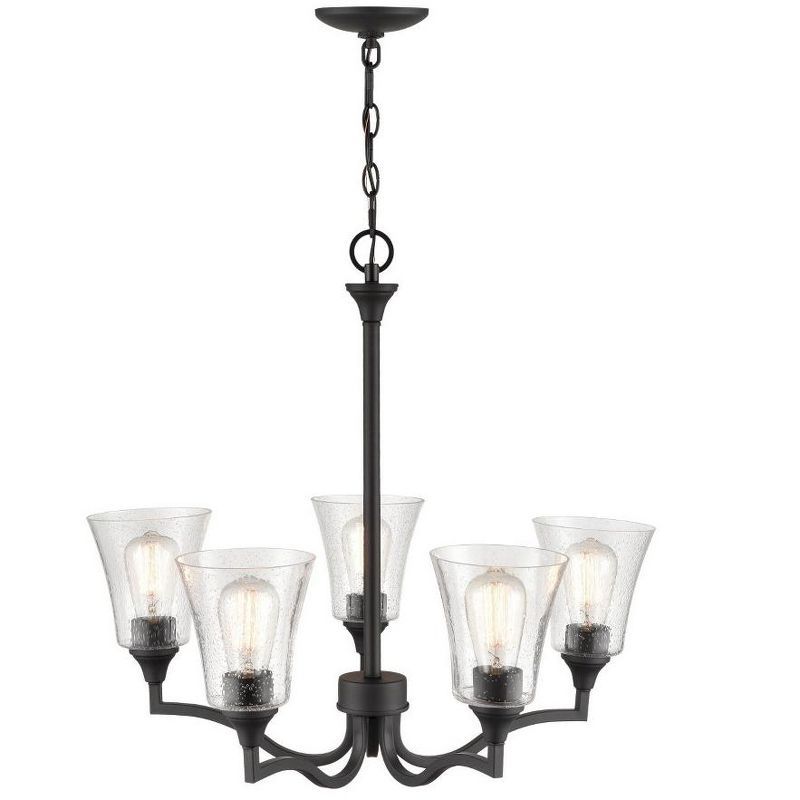 Caily 26" Matte Black Metal 5-Light Chandelier