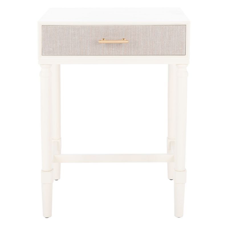 Estella White Wood 1-Drawer Accent Table with Storage