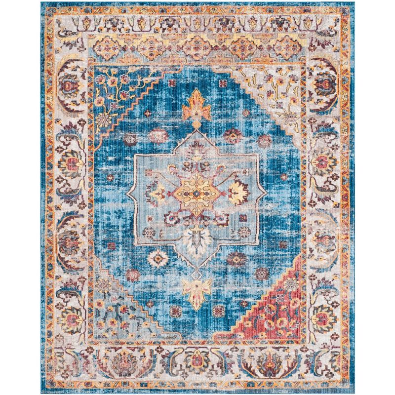 Elysian Blue 9' x 12' Hand-Knotted Synthetic Area Rug