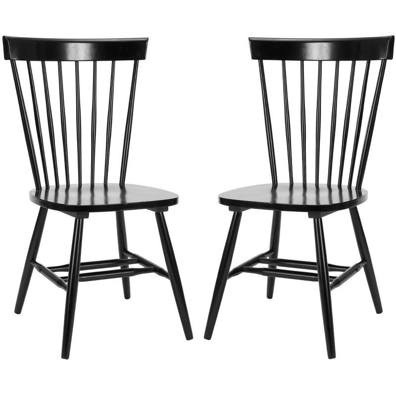 Black High Windsor Wood Slat Side Chair