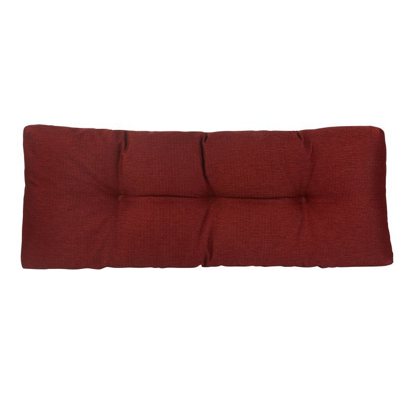 Flame Red Woven Polyester Non-Slip Tufted Bench Cushion 43"