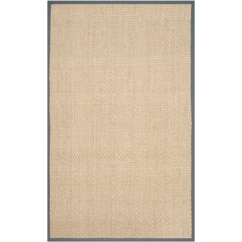 Coastal Charm Hand-Knotted Cotton Rug in Natural & Dark Grey - 5' x 8'