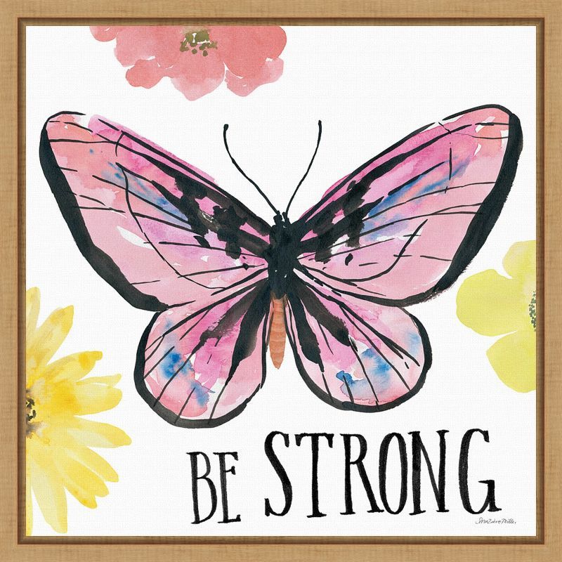 Beautiful Butterfly I Framed Canvas Print with Inspirational Message