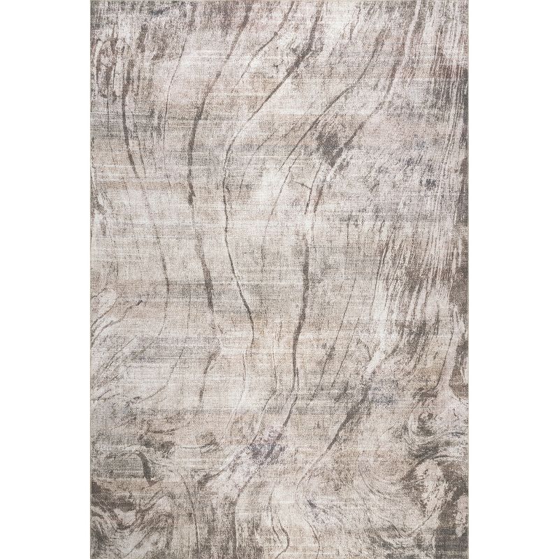 Elysian Beige Marble 5'x8' Flat Woven Washable Area Rug