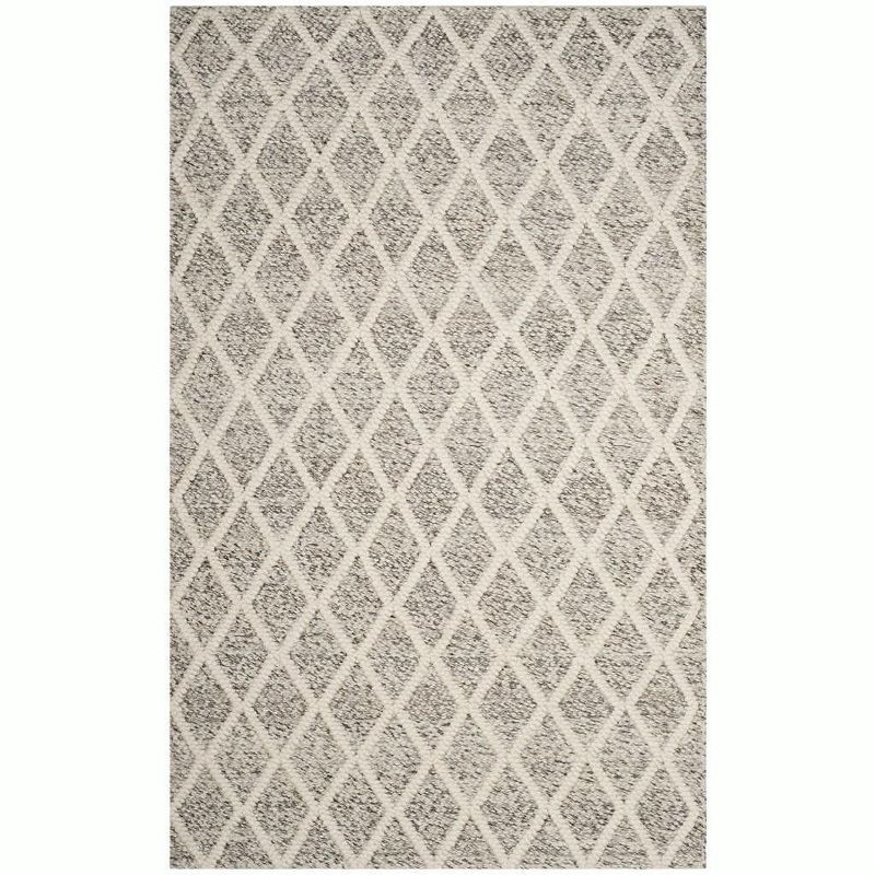 Ivory and Stone Hand-Tufted Wool Rectangular Rug