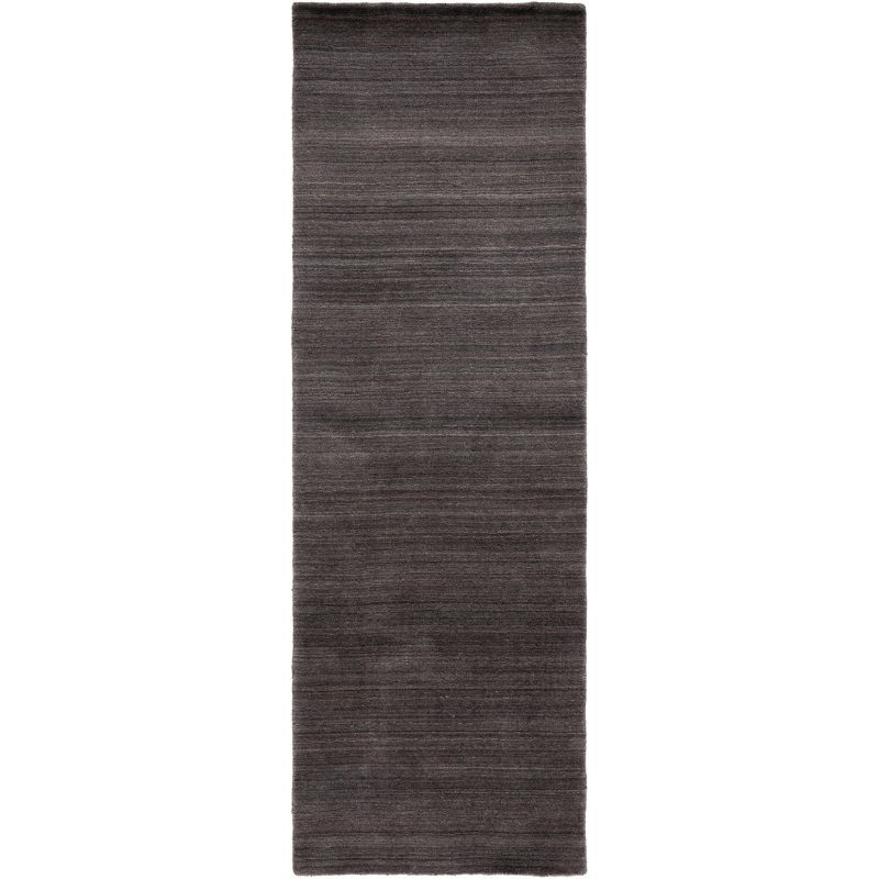 Charcoal Hand-Knotted Wool Runner Rug, 2'3" x 6'