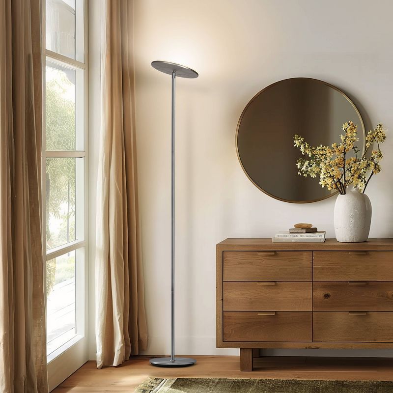 Brightech Sky Super Bright LED Torchiere Floor Lamp in Brushed Nickel
