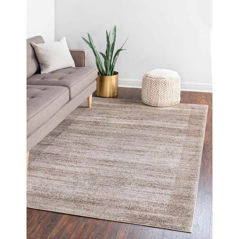 Beige Rectangular Tufted Stain-Resistant Synthetic Rug