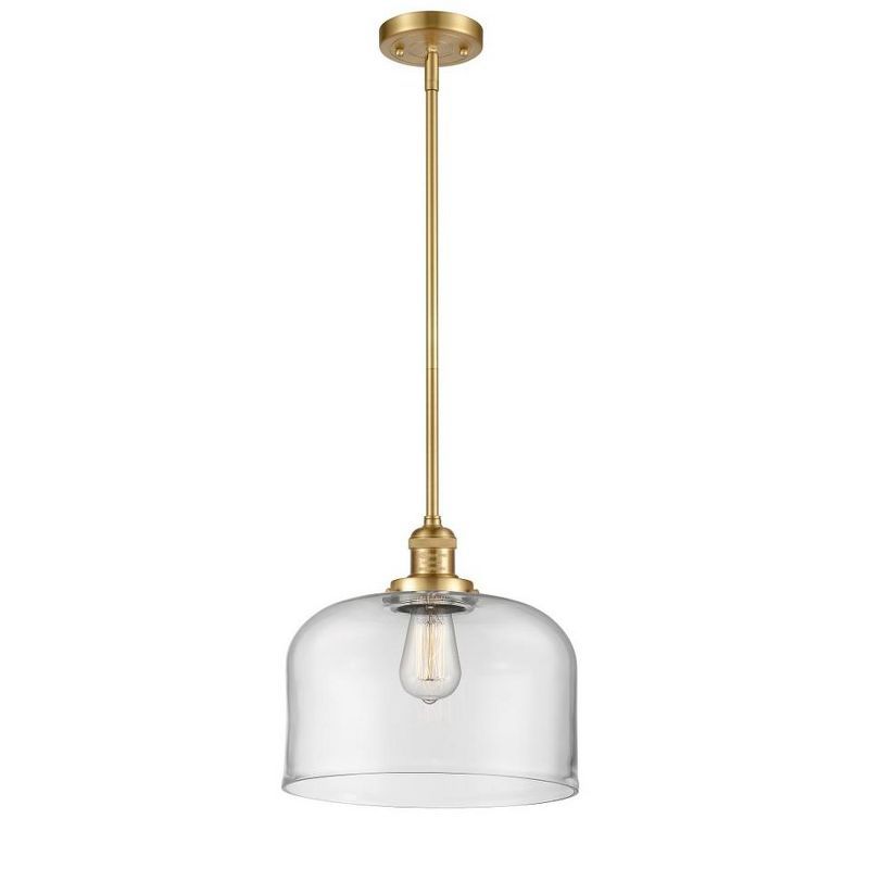 Satin Gold and Clear Glass Mini Pendant Light