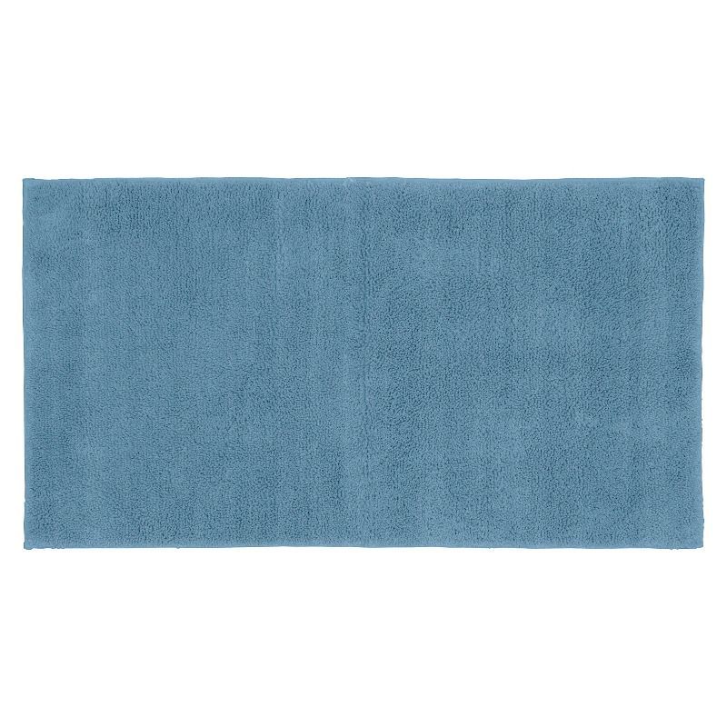 Sky Blue Queen Cotton 24" x 40" Washable Bath Rug