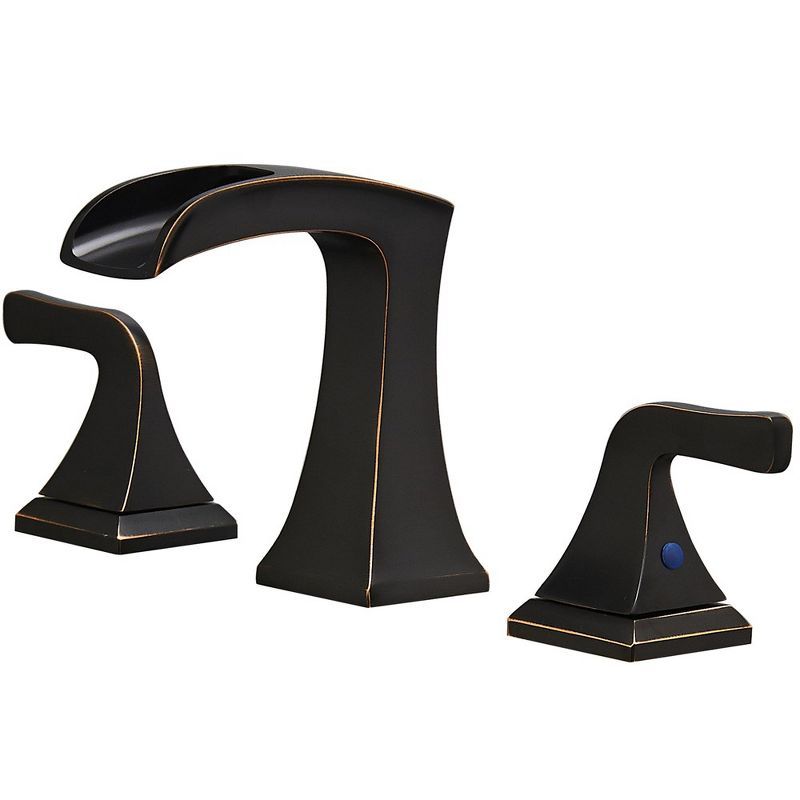 Oil-Rubbed Bronze 8-Inch Widespread Waterfall Bathroom Faucet