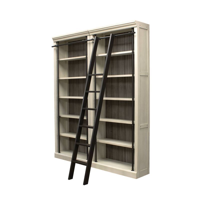 Toulouse Black Metal Library Ladder with Ringed Steel Frame