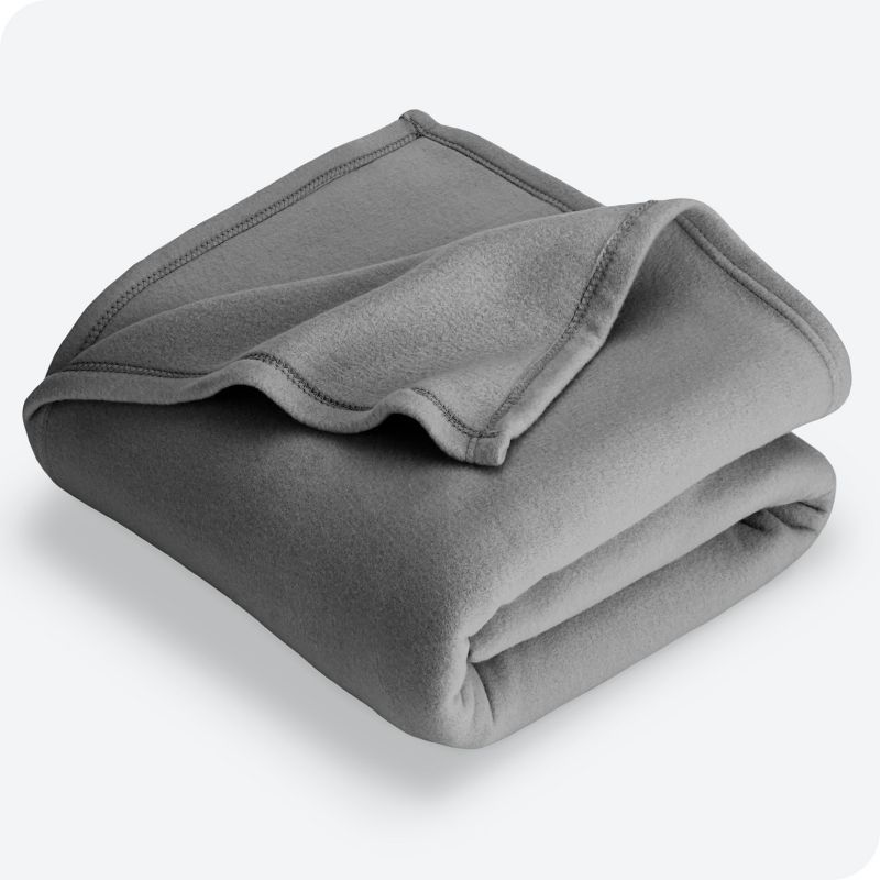 Gray Full/Queen Reversible Fleece Blanket