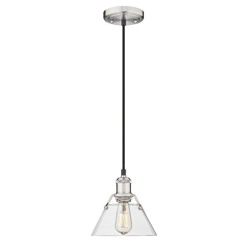 Mini Orwell 7.5" Pewter Pendant with Clear Glass Shade