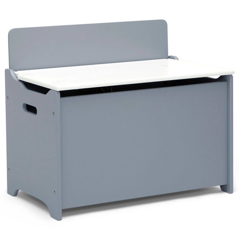 Grey and White Modern Toy Box with Safety Lid