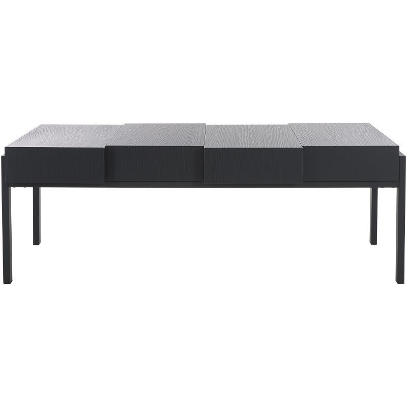 Alexander Black Stripe Rectangular Wood and Metal Coffee Table