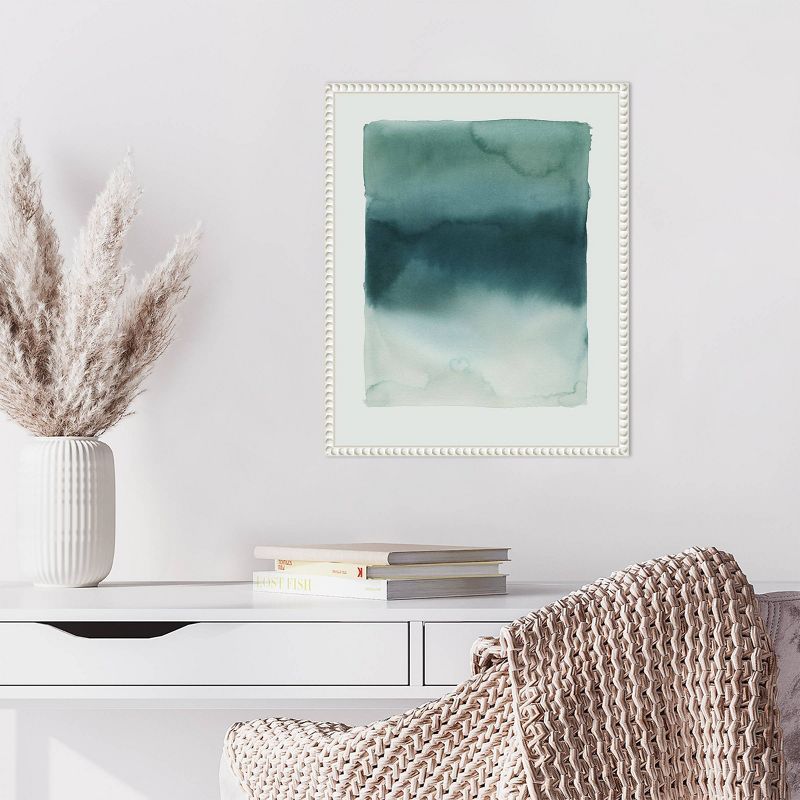 Tide Dye II Abstract Watercolor Canvas Art with White Frame