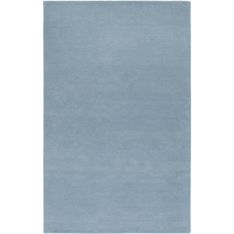 Art Deco Inspired Blue Tufted Wool Rectangular Rug - 5' x 8'