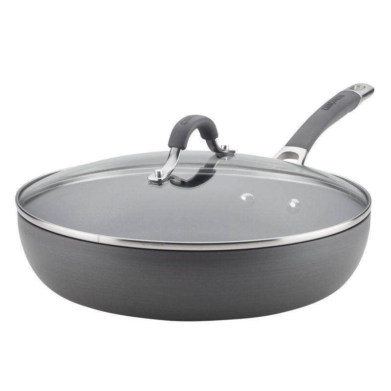 Circulon Radiance 12" Gray Aluminum Nonstick Deep Skillet with Lid