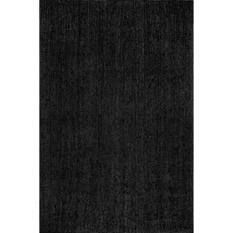 Handmade Black Braided Jute Area Rug 3' x 5'