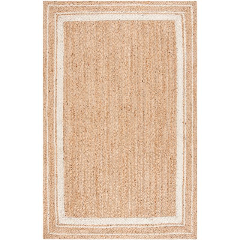 Hand-Knotted Ivory Jute 4' x 6' Non-Slip Area Rug