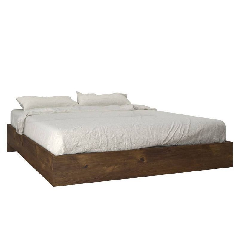 Truffle Brown Full/Double Modern Platform Bed with Engineered Wood Frame