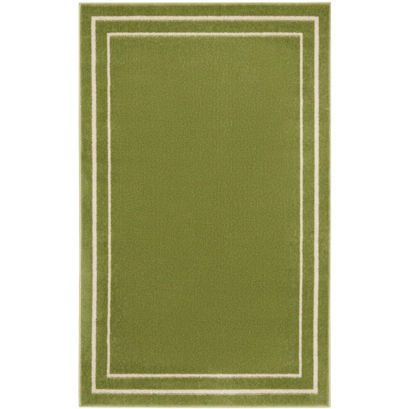Essentials Green Ivory Solid Round 3'x5' Outdoor Rug