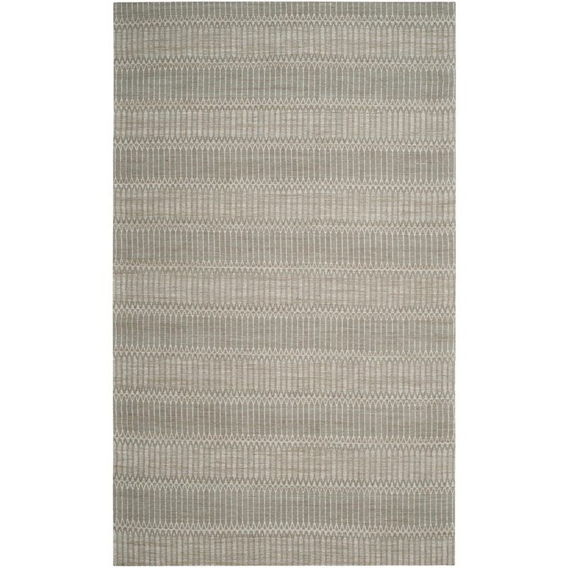 Handmade Camel and Grey Flat Woven Viscose Rug, 5' x 8'