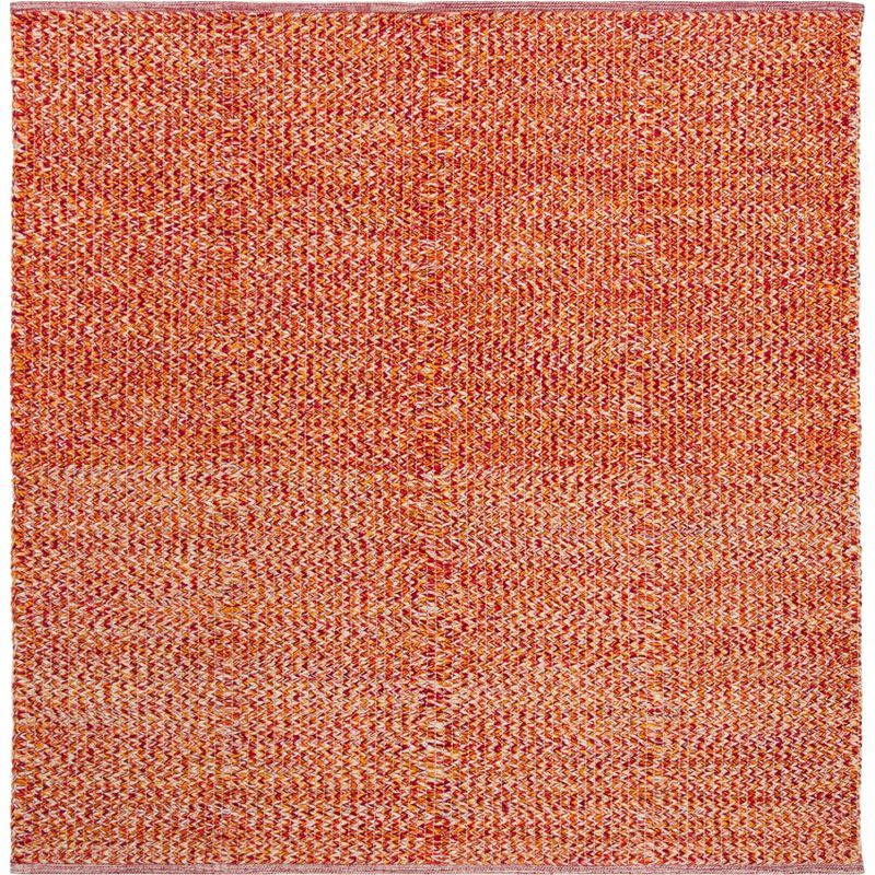 Montauk Orange Multi Handwoven Cotton Square Area Rug