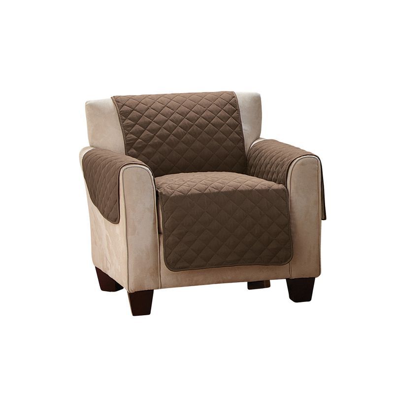 Chocolate and Tan Quilted Reversible Chair Protector