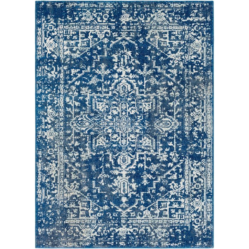 Livabliss Vintage Medallion 5'3" x 7'3" Dark Blue Area Rug