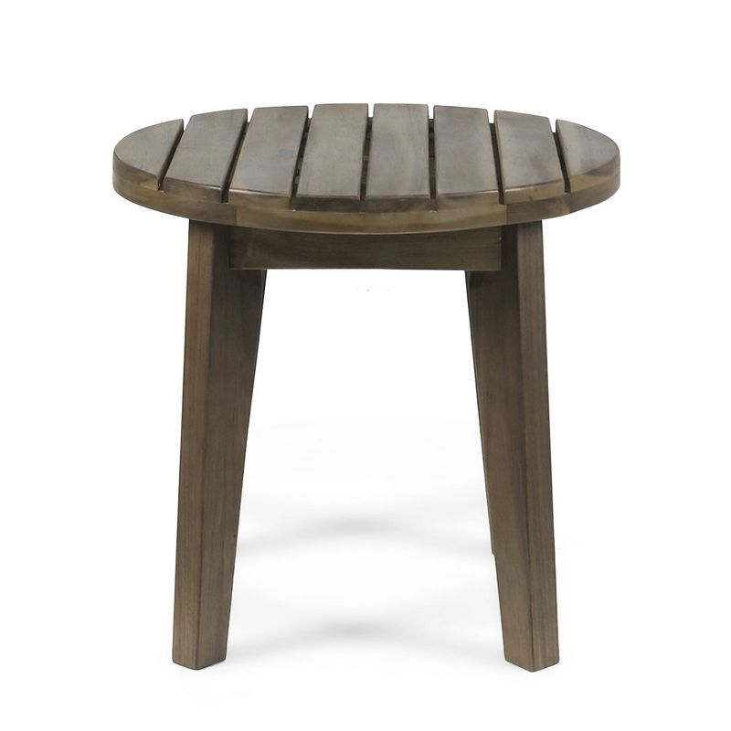 Gertrude 16" Gray Acacia Wood Outdoor Side Table