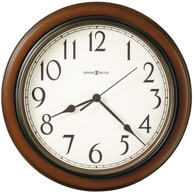 Kalvin 15.25'' Brown and White Modern Wall Clock