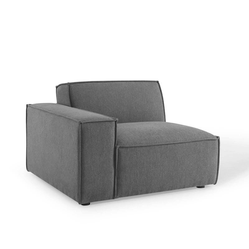 Minimalist Charcoal Polyester Right-Arm Sectional Sofa Chair