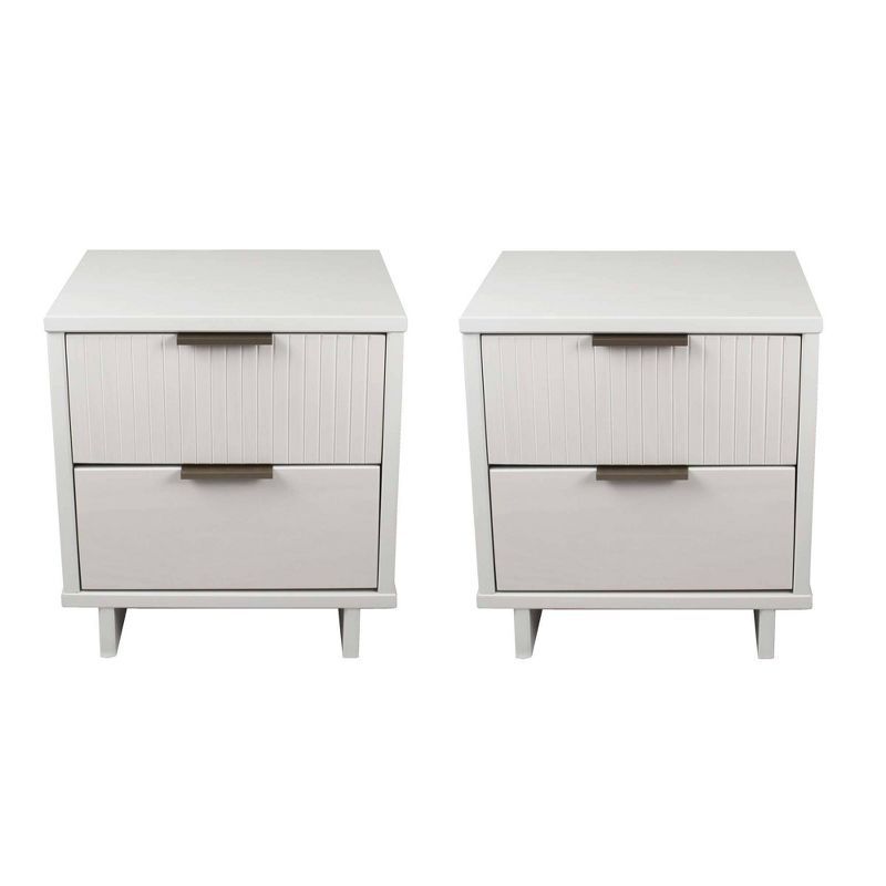 Granville White Pine 2-Drawer Nightstands Set of 2