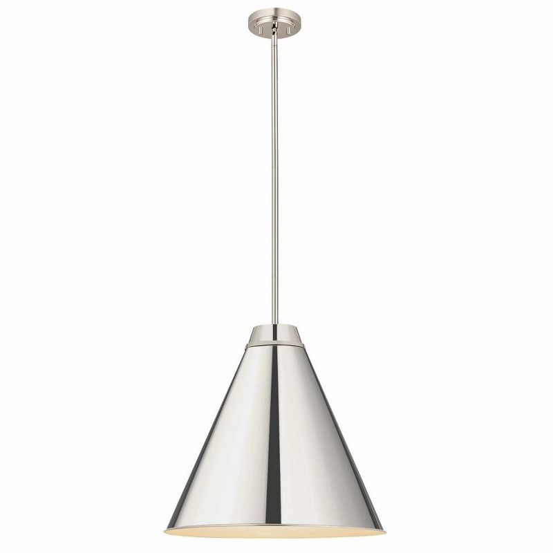 Eaton 24" Polished Nickel Industrial Conical Pendant Light