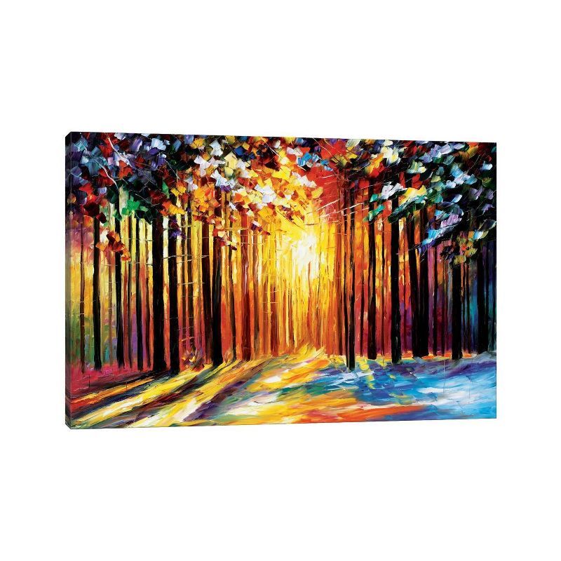 Sunset Forest Multicolor Canvas Wall Art 12" x 18"