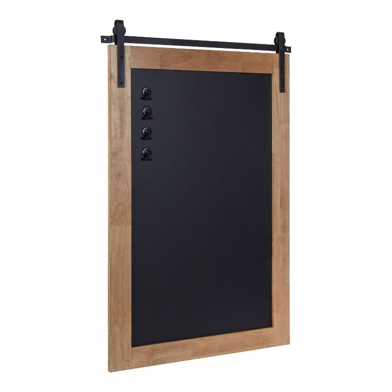 Rustic Brown and Black Magnetic Wood Framed Chalkboard