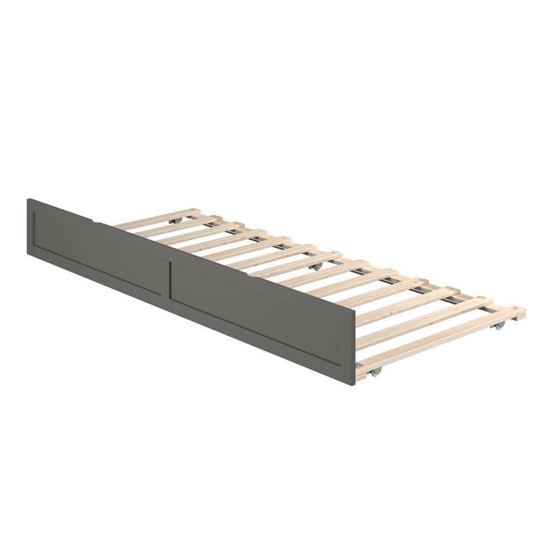 Gray Twin XL Wood Frame Trundle Bed