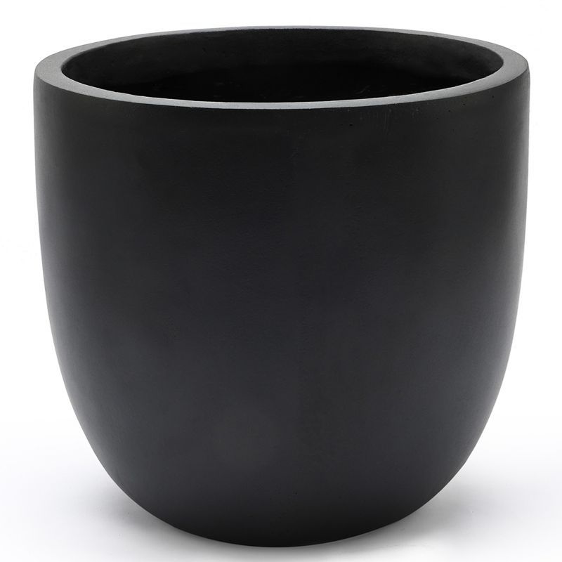 Black Round Magnesium Oxide Outdoor Planter