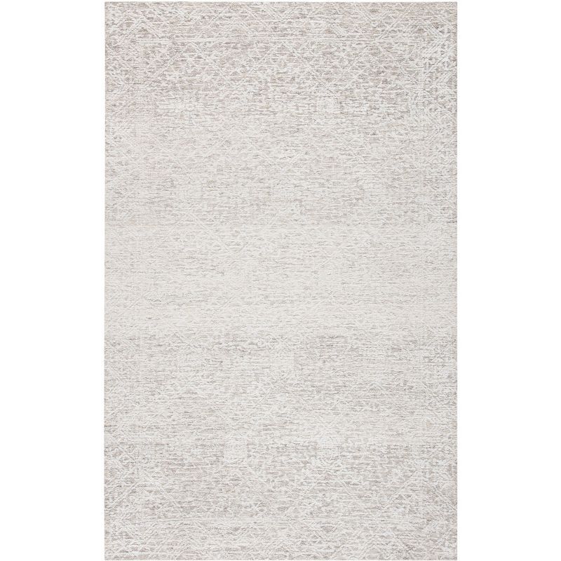 Beige Hand-Tufted Wool and Viscose 4' x 6' Area Rug