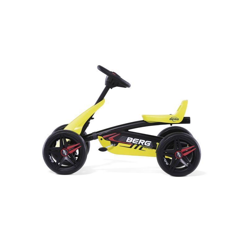 Yellow and Black Pedal Go-Kart with Adjustable Seat