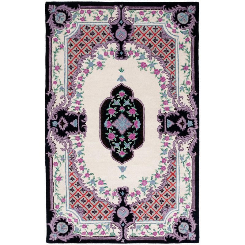 Chic Bellagio Hand-Tufted Black Wool & Viscose 6' x 9' Area Rug