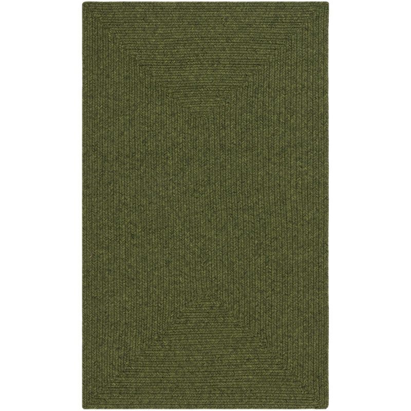 Handmade Green Synthetic Braided Reversible Area Rug 3'x5'