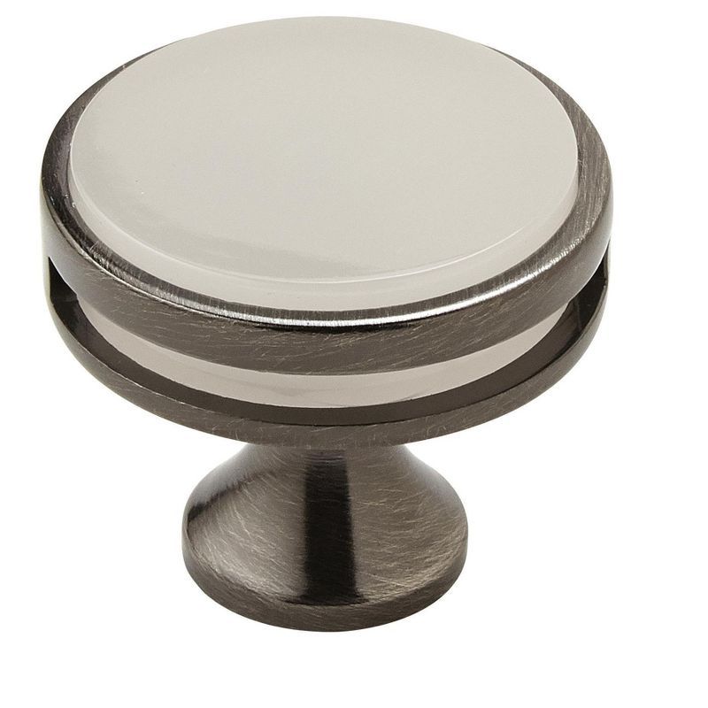 Gunmetal and Frosted Acrylic Cabinet Knob