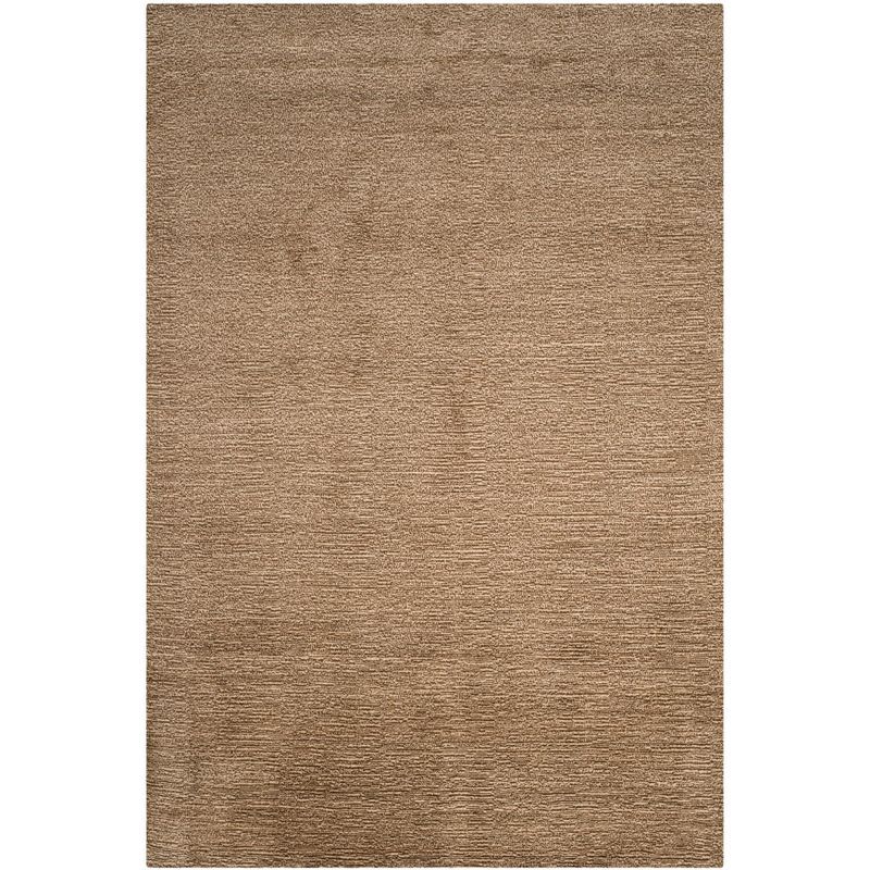 Artisanal Brown Wool 6' x 9' Hand-Knotted Area Rug