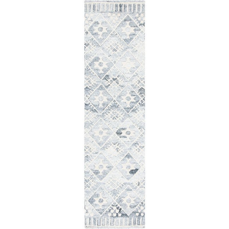 Ivory and Gray Hand-Tufted Wool Area Rug