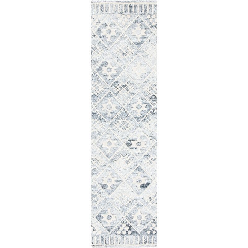 Ivory and Gray Hand-Tufted Wool Area Rug