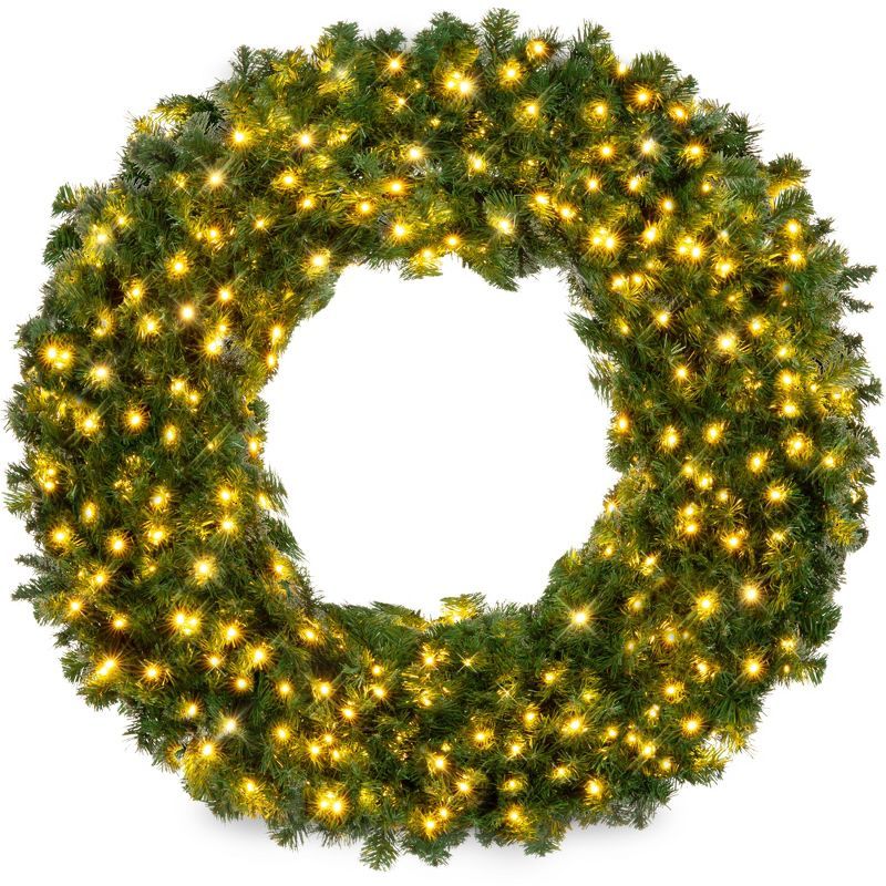 36" Pre-Lit Artificial Fir Christmas Wreath with LED Lights